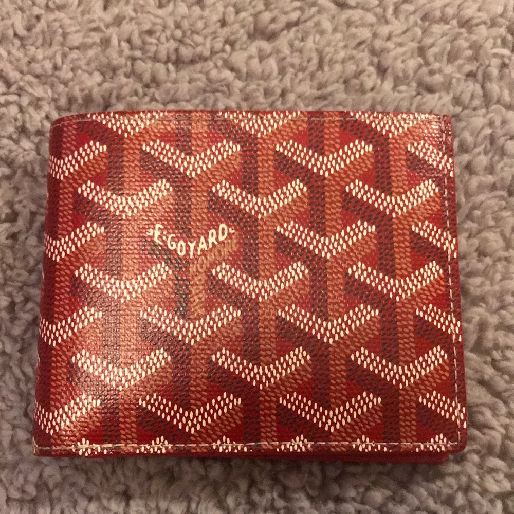 Hand painted Goyard leather wallet